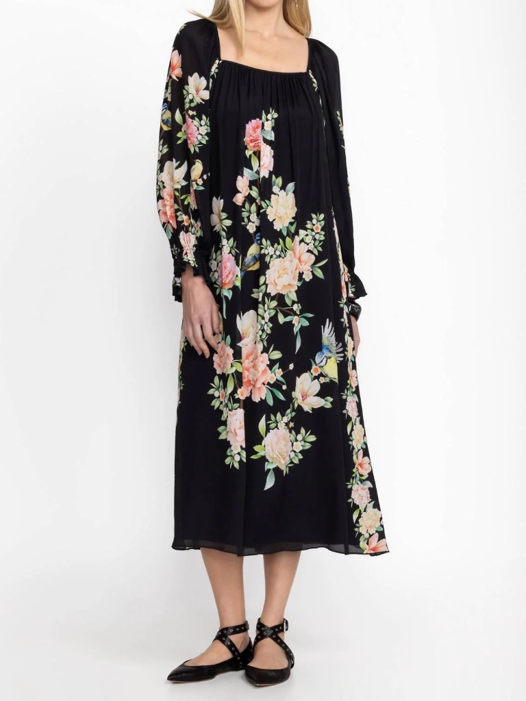 Johnny Was Byrdie Viscose Midi Dress Size M New